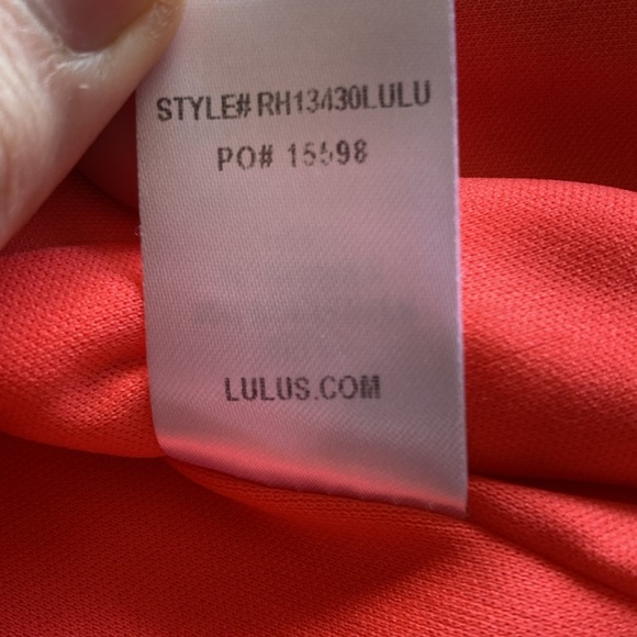 Lulu's Womens Size XS Neon Coral Bodycon Midi Dress Going Out Slit V-Neck Party - Picture 10 of 14